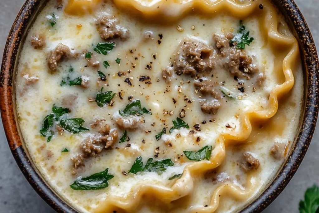 Creamy Alfredo Lasagna Soup Recipe