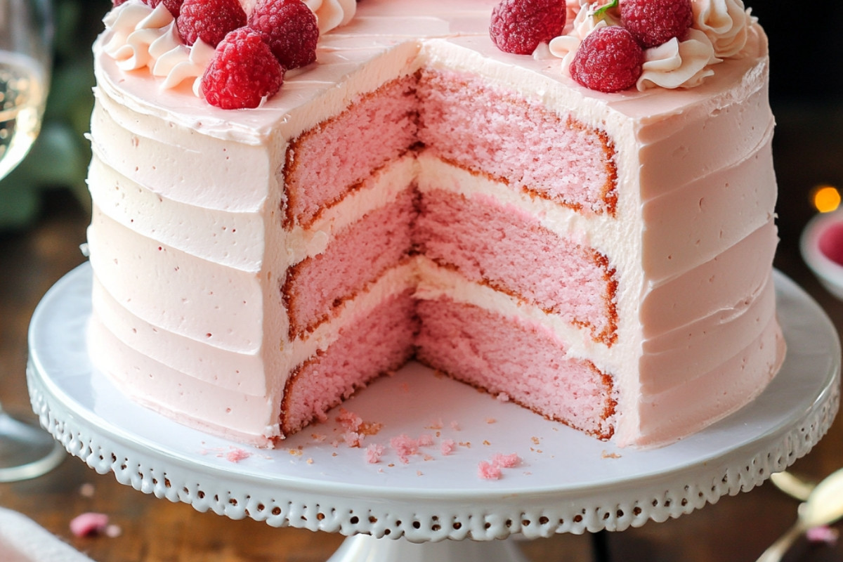 Delicious Dreamy Pink Champagne Cake Recipe