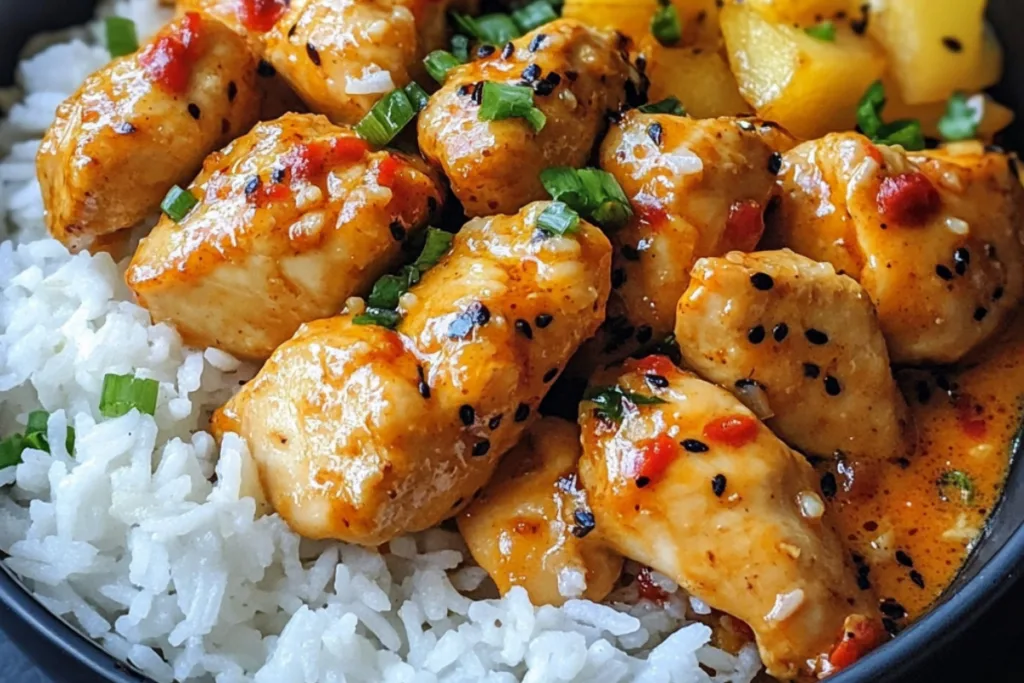 Hawaiian Chicken with Coconut Rice Recipe