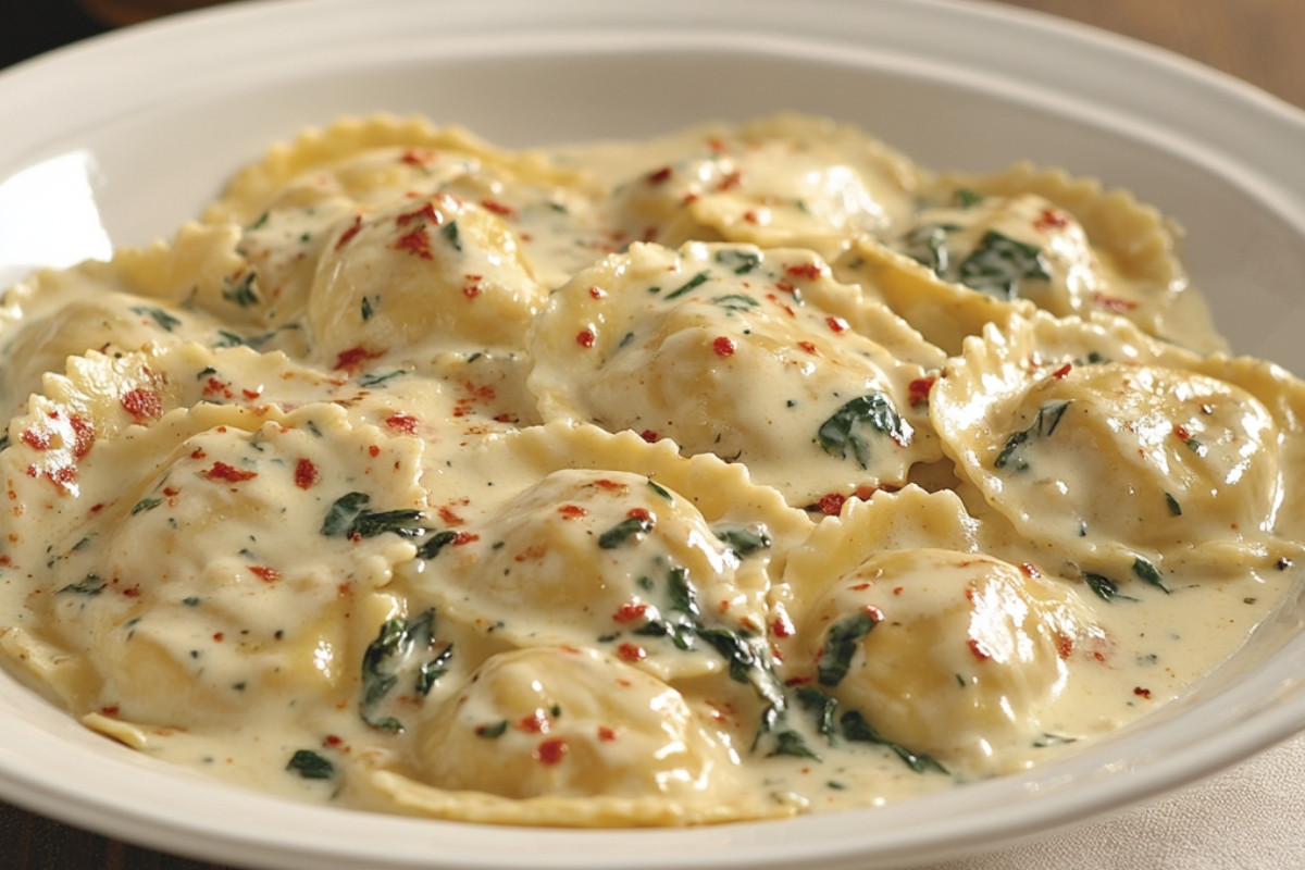 Irresistible Creamy Tuscan Ravioli Recipe