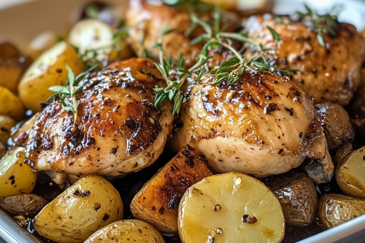 Lemon Balsamic Chicken and Potatoes Recipe