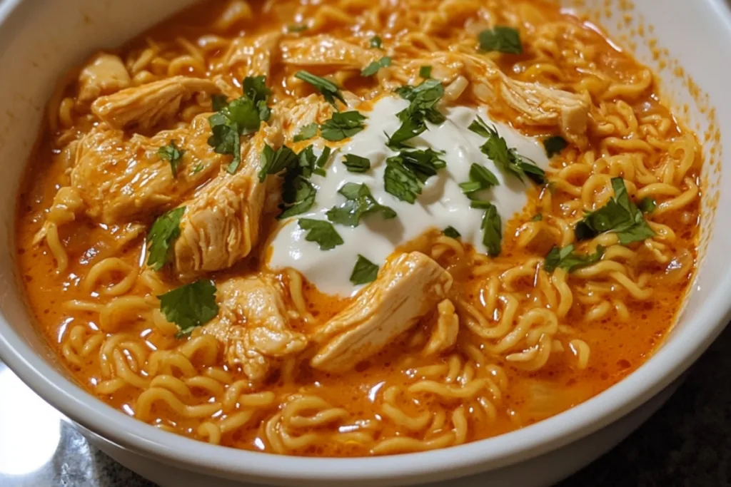 Spicy Chicken Ramen with Garlic Cream Recipe