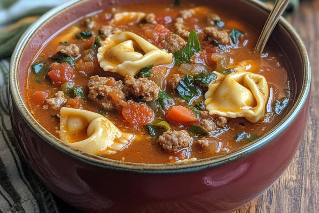 Irresistible Comforting Crockpot Sausage Tortellini Soup Recipe